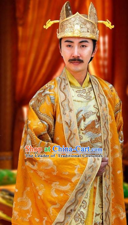 Chinese Ancient Imperial Robe Emperor Gaozong of Tang Dynasty Li Zhi Replica Costume for Men