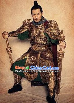 Chinese Ancient Tang Dynasty Swordsman General Qin Qiong Replica Costume for Men