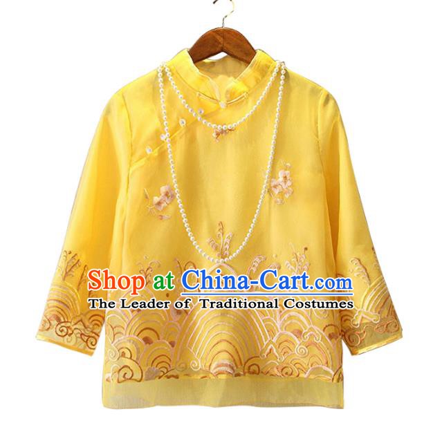 Traditional Ancient Chinese Young Women Cheongsam Dress Republic of China Tangsuit Stand Collar Blouse Dress Tang Suit Clothing
