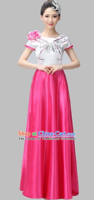 Traditional Chinese Modern Dance Compere Costume, Chorus Singing Group Dance Uniforms, Modern Dance Dress for Women