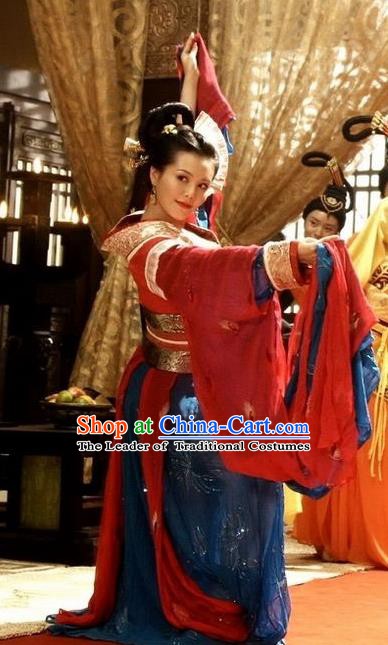 Traditional Chinese Ancient Han Dynasty Concubine Qi Hanfu Dress Imperial Consort Replica Costume for Women