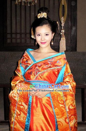 Traditional Chinese Han Dynasty Concubine Qi Hanfu Dress Ancient Imperial Consort Replica Costume for Women