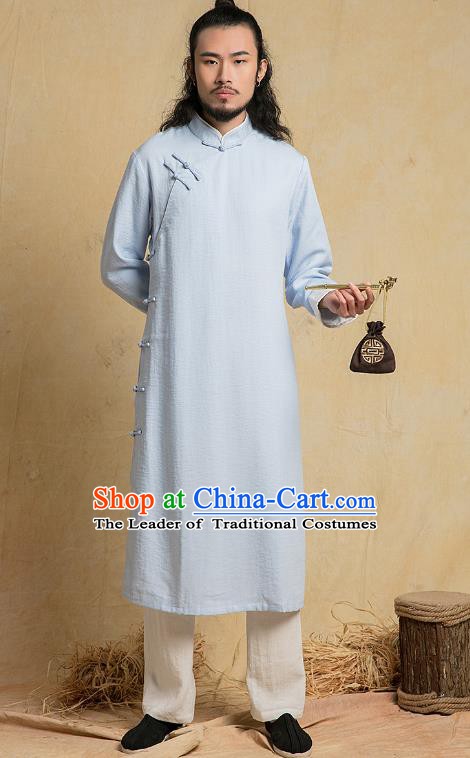 Chinese Kung Fu Costume Blue Robe Martial Arts Training Clothing Gongfu Wushu Tang SuitsTai Chi Suits for Men