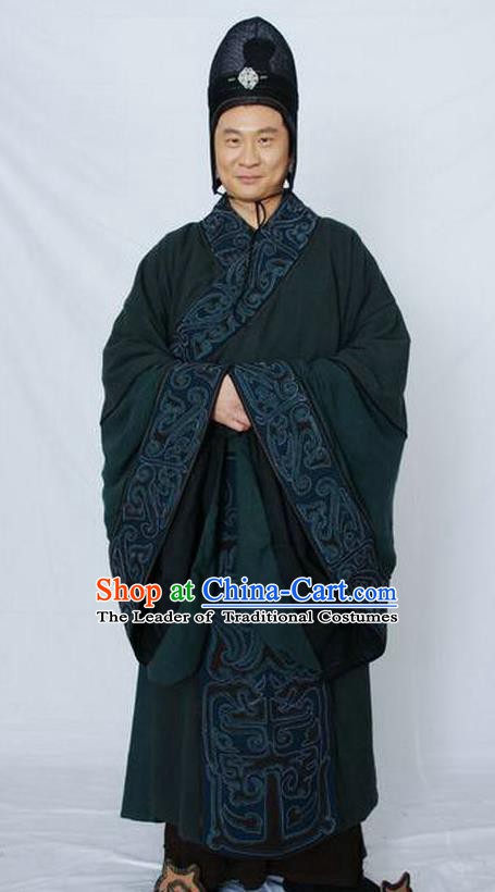 Chinese Ancient Qin Dynasty Prime Minister Traitor Minister Zhao Gao Replica Costume for Men