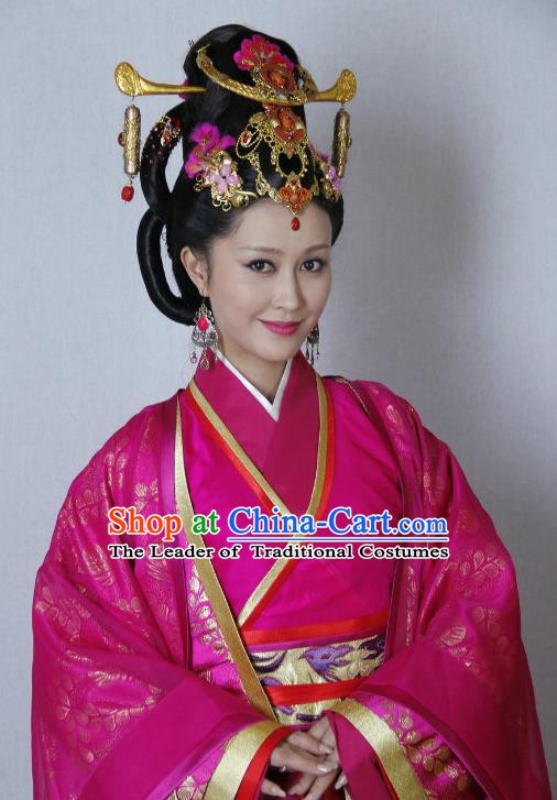Traditional Chinese Ancient Qin Kingdom Imperial Consort Zheng Xiu Embroidered Replica Costume for Women
