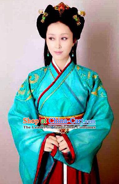 Traditional Chinese Ancient Qin Kingdom Palace Lady Zheng Xiu Embroidered Replica Costume for Women