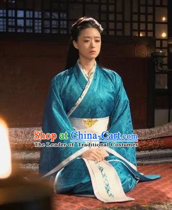 Traditional Chinese Ancient Chu Kingdom Concubine Ju Hanfu Dress Embroidered Replica Costume for Women