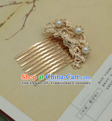 Traditional Chinese Ancient Pearls Hair Comb Classical Hair Accessories Handmade Hairpins for Women