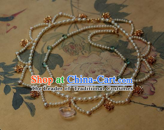Traditional Chinese Ancient Handmade Necklace Hanfu Pearls Necklets for Women