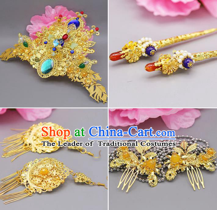 Chinese Ancient Style Hair Jewelry Accessories Cosplay Hairpins Headwear Headdress for Women