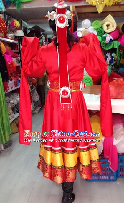 Traditional Chinese Yangge Fan Dance Folk Dance Costume Classical Yangko Dance Modern Dance Dress Halloween Clothing and Headwear