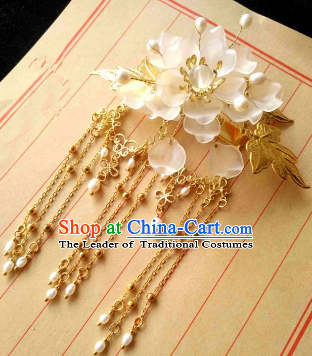 Chinese Traditional Ancient Hair Accessories Classical Tassel Hair Crown Hanfu Hairpins for Women