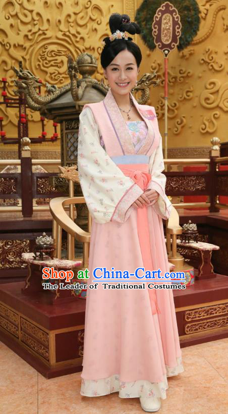 Chinese Ancient Palace Lady Hanfu Dress Tang Dynasty Las Meninas Embroidered Costumes for Women