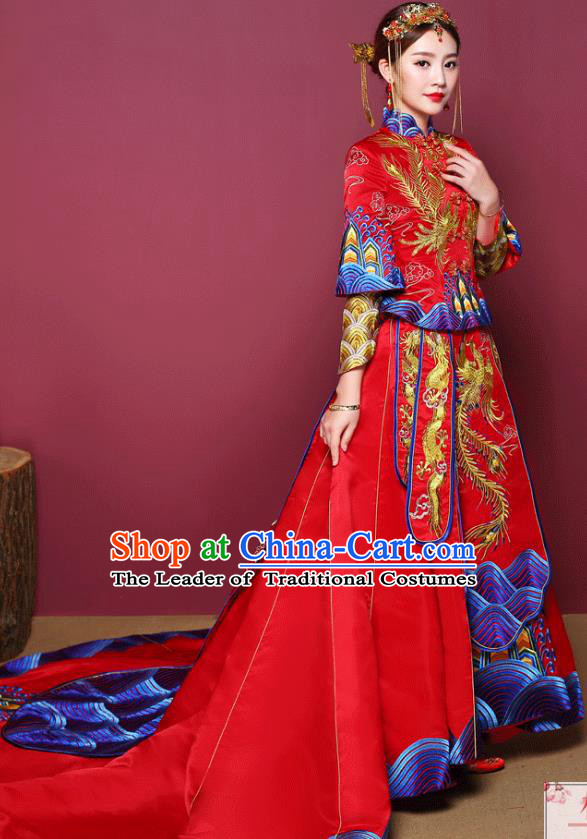 Traditional Chinese Wedding Costumes Traditional Xiuhe Suits Ancient Chinese bridal Full Dress