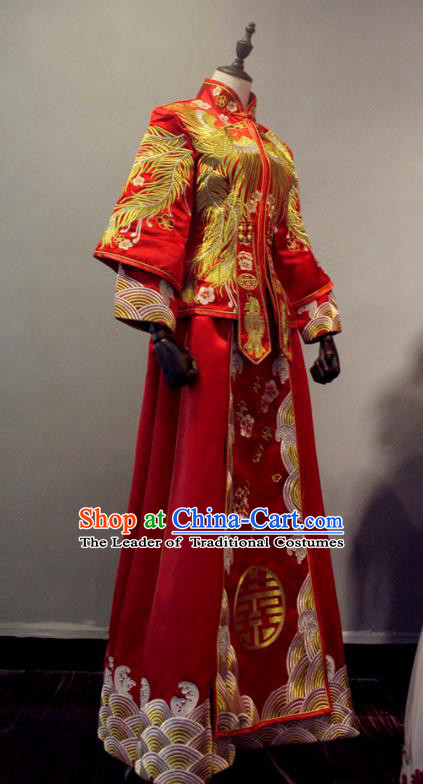 Traditional Chinese Wedding Costumes Traditional Xiuhe Suits Ancient Chinese bridal Full Dress