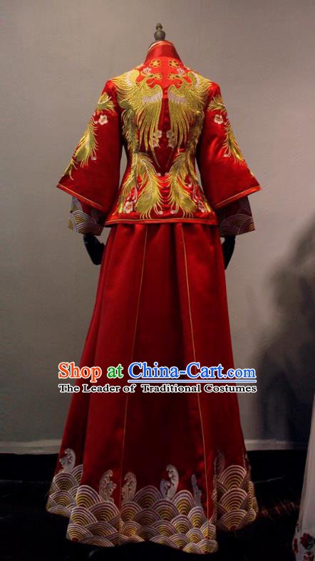 Traditional Chinese Wedding Costumes Traditional Xiuhe Suits Ancient Chinese bridal Full Dress