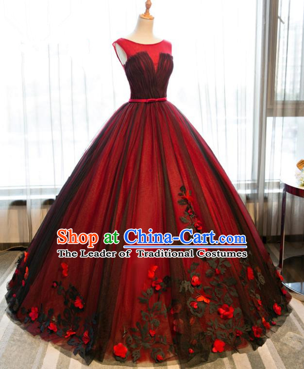 Top Grade Advanced Customization Wedding Dress Chorus Compere Dress Bridal Veil Full Dress Costume for Women
