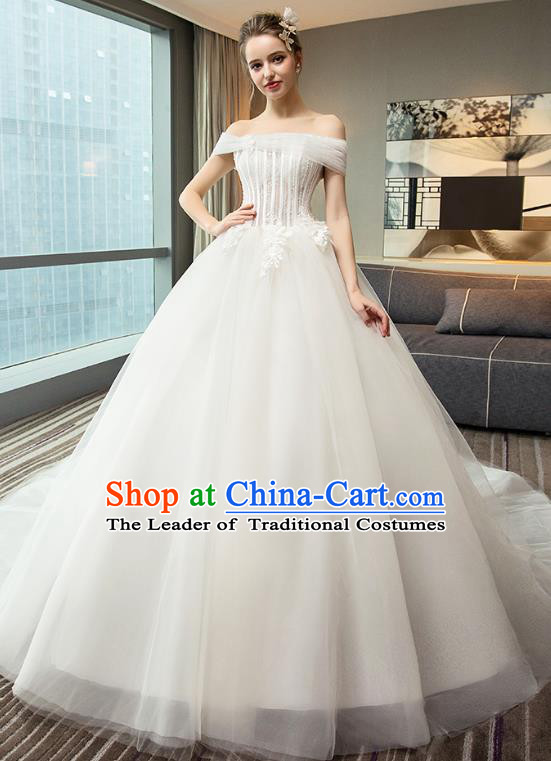 Top Grade Advanced Customization Evening Dress Mullet Wedding Dress Compere Bridal Full Dress for Women