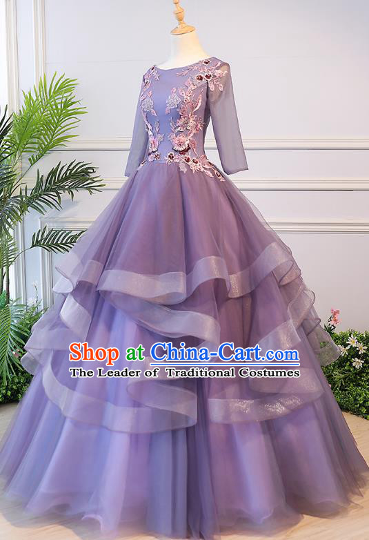Top Grade Stage Performance Catwalks Costumes Wedding Dress Princess Full Dress Chorus Modern Fancywork Clothing