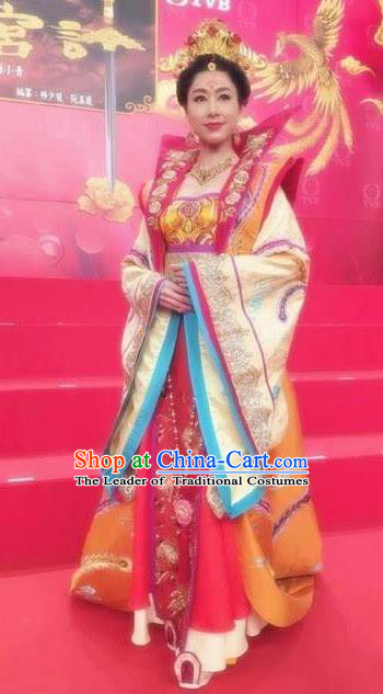 Chinese Tang Dynasty Palace Queen Hanfu Dress Ancient Empress Embroidered Costumes for Women
