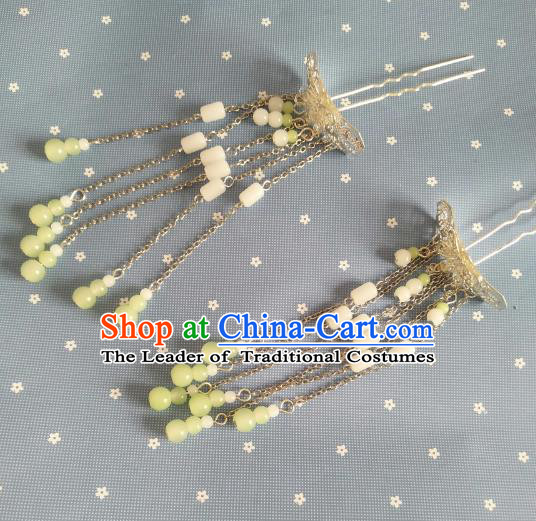 China Ancient Hair Accessories Hanfu Princess Butterfly Tassel Hair Clips Chinese Classical Hairpins for Women