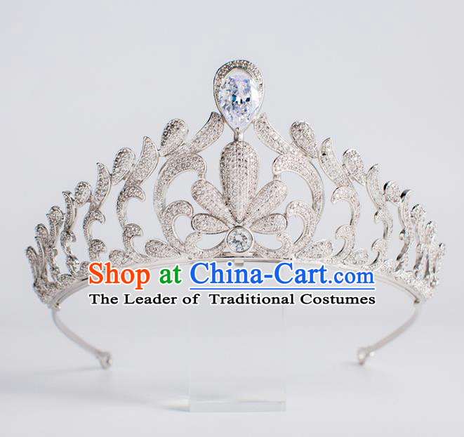Baroque Bride Hair Accessories Classical Wedding Royal Crown Zircon Imperial Crown Headwear for Women