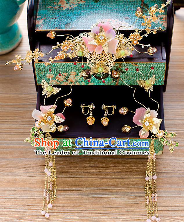 Chinese Traditional Palace Hair Accessories Phoenix Coronet Ancient Xiuhe Suit Hairpins Complete Set for Women