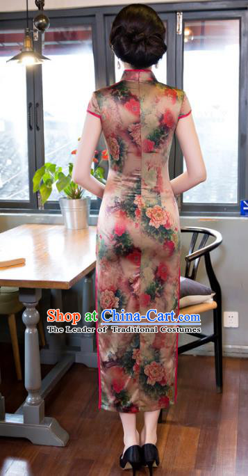 Traditional Ancient Chinese Young Women Cheongsam Dress Republic of China Tangsuit Stand Collar Blouse Dress Tang Suit Clothing