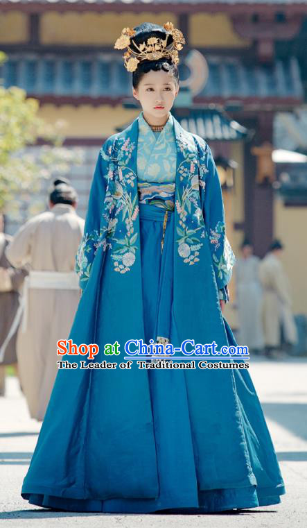 Untouchable Lovers Chinese Ancient Princess Liu Chuyu Embroidered Replica Costumes and Headpiece Complete Set for Women