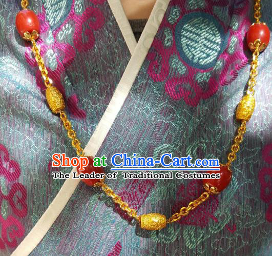 Chinese Traditional Zang Nationality Handmade Necklace, China Tibetan Ethnic Necklet for Women