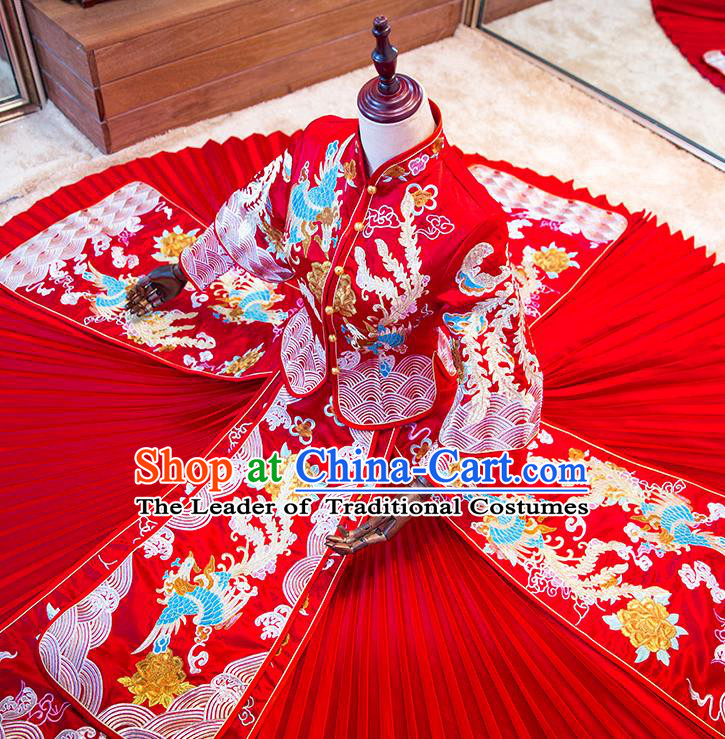 Traditional Chinese Wedding Costumes Traditional Xiuhe Suits Ancient Chinese bridal Full Dress