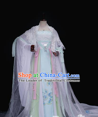 Traditional Chinese Tang Dynasty Palace Princess Costume Ancient Imperial Concubine Embroidered Hanfu Dress for Women