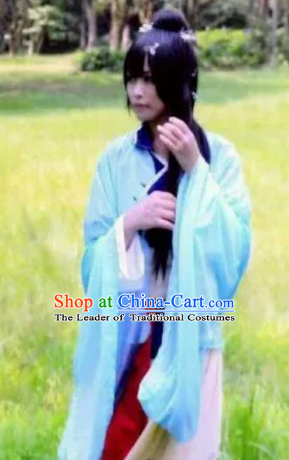 Chinese Ancient Knight-errant Embroidered Costume Swordsman Taoist Clothing for Men