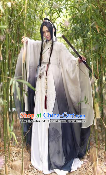 Chinese Ancient Cosplay Knight Swordsman Clothing Jin Dynasty Nobility Childe Costume for Men