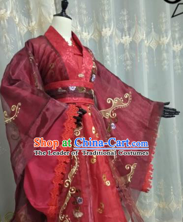 Chinese Ancient Palace Lady Hanfu Han Dynasty Imperial Concubine Queen Embroidered Historical Costumes for Women