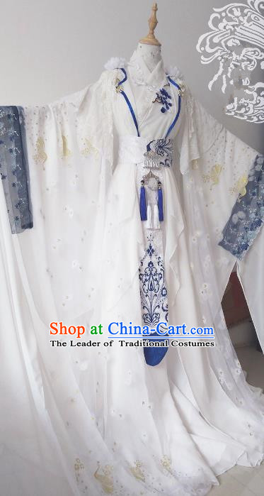 Chinese Ancient Palace Lady Hanfu Han Dynasty Imperial Concubine Queen Embroidered Historical Costumes for Women