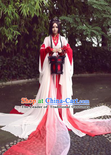 Chinese Ancient Cosplay Fairy Embroidered Costume Jin Dynasty Swordswoman Hanfu Dress Clothing for Women