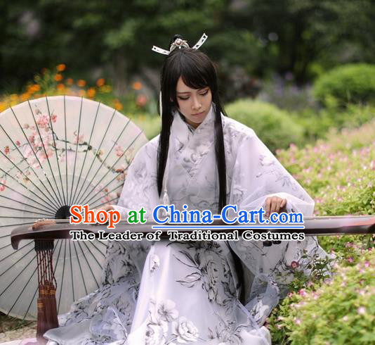 Chinese Ancient Palace Lady Hanfu Han Dynasty Imperial Concubine Queen Embroidered Historical Costumes for Women