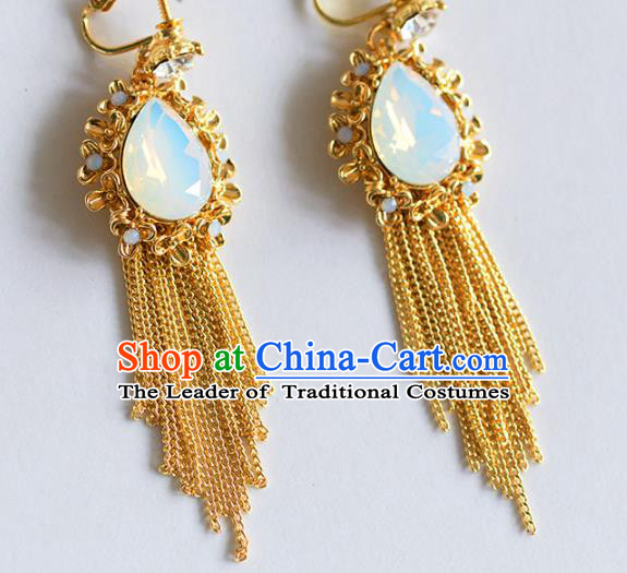 Top Grade Chinese Handmade Wedding Tassel Earrings Accessories Bride Eardrop for Women