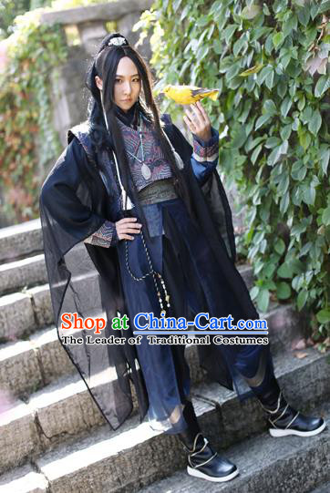 Chinese Ancient Knight-Errant Costume Tang Dynasty Young Swordsman Clothing for Men