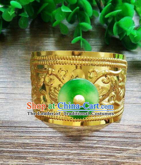 Handmade China Ancient Nobility Childe Hair Accessories Swordsman Golden Hairdo Crown Headwear for Men
