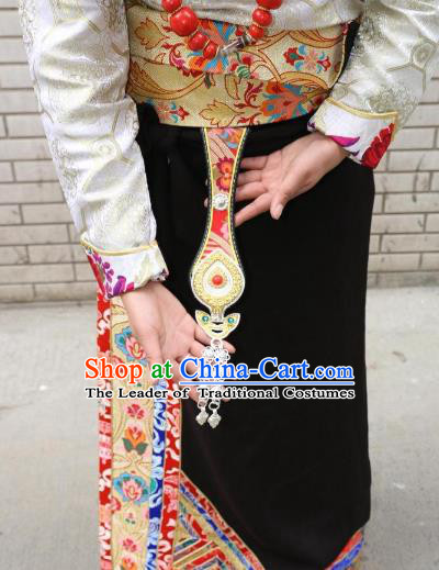 Chinese Zang Nationality Handmade Waist Accessories Tibetan Minority Enthic Waistband for Women