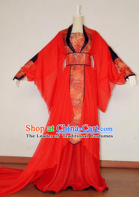 Chinese Ancient Cosplay Fairy Red Costume Tang Dynasty Imperial Consort Hanfu Dress for Women