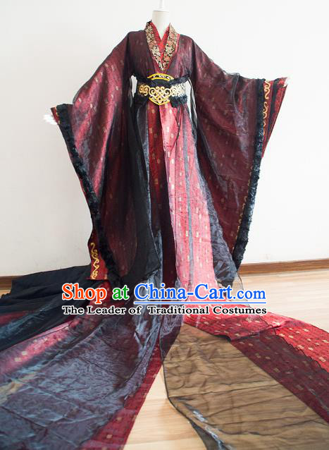 Chinese Ancient Cosplay Prince Embroidered Costume Qin Dynasty Swordsman Clothing for Men