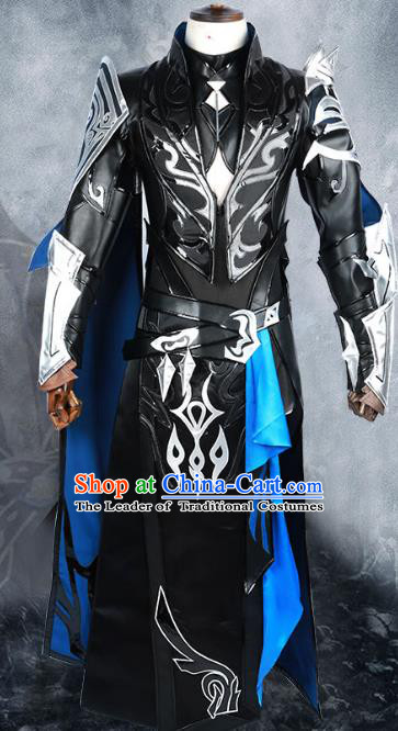 Chinese Ancient Nobility Childe Body Armor Warrior Costume Cosplay Swordsman Clothing for Men