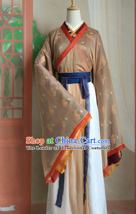 Chinese Traditional Ancient Nobility Lady Hanfu Dress Jin Dynasty Swordswoman Embroidered Costumes for Women