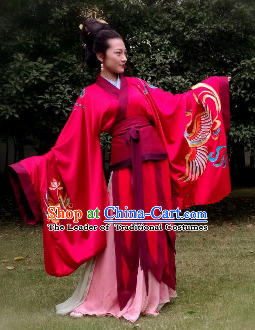 Chinese Ancient Palace Queen Costumes Traditional Han Dynasty Imperial Empress Embroidered Hanfu Dress for Women