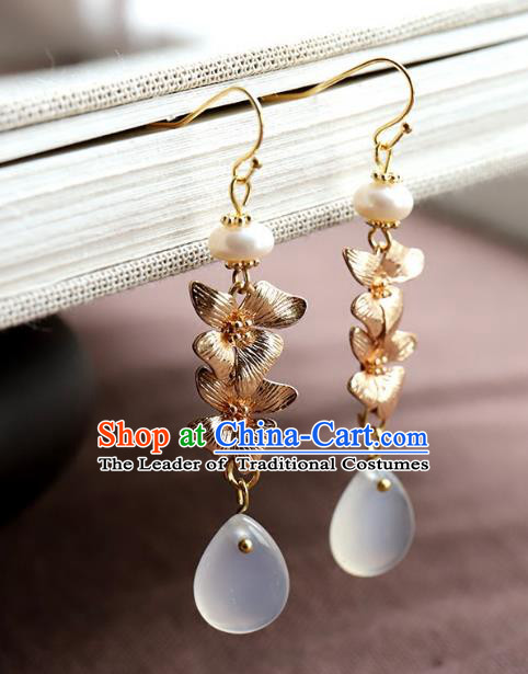 Chinese Ancient Handmade Classical Earrings Accessories Hanfu Eardrop for Women