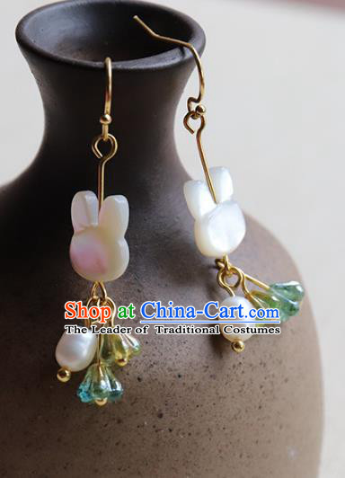 Chinese Ancient Handmade Classical Accessories Hanfu Pearls Tassel Earrings for Women