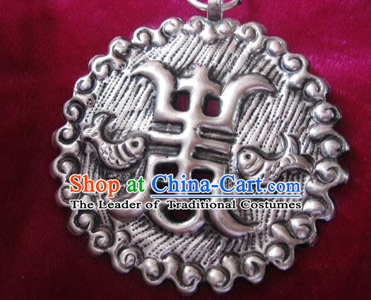 Traditional Chinese Miao Nationality Hair Accessories Hmong Female Folk Dance Hairpins Bracelet Sliver Necklace Headwear for Women